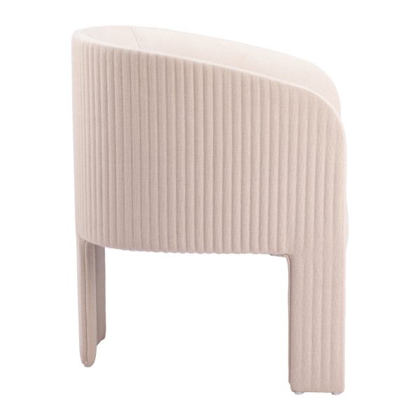 25" Beige Upholstered Arm Chair - Image 3