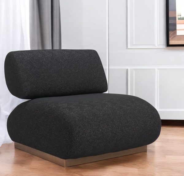 34" Black And Bronze Fabric And Upholstered Side Chair - Image 2