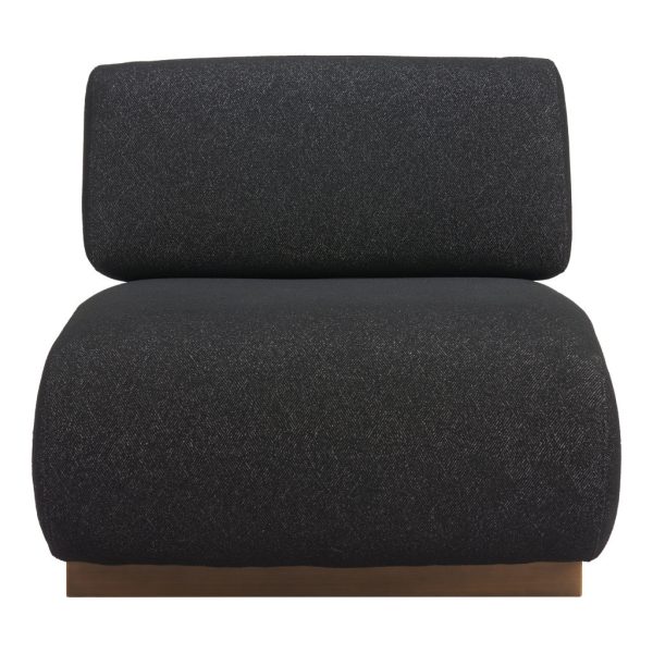 34" Black And Bronze Fabric And Upholstered Side Chair - Image 3