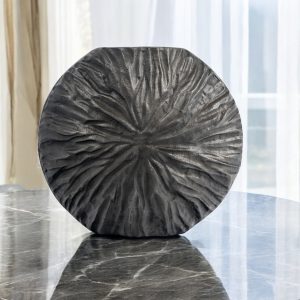 10" Gray Abstract Aluminum Table Vase