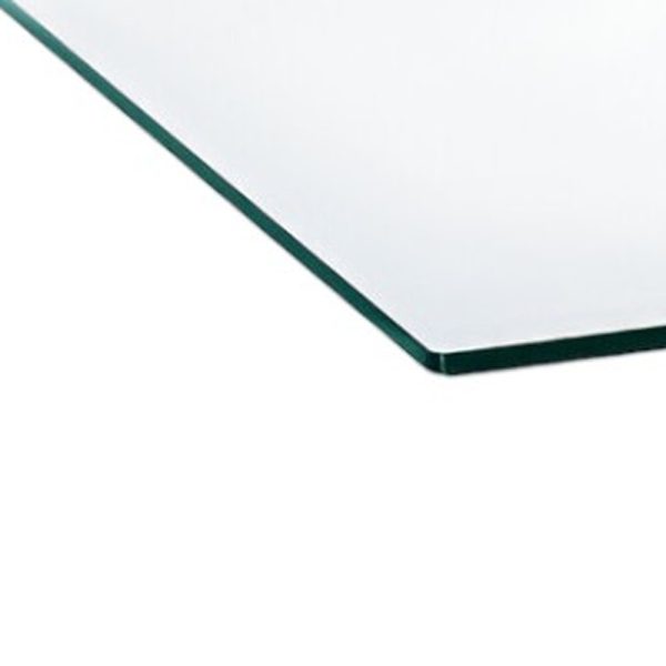 47" Clear and Silver Glass And Steel Cross Legs Coffee Table - Image 3