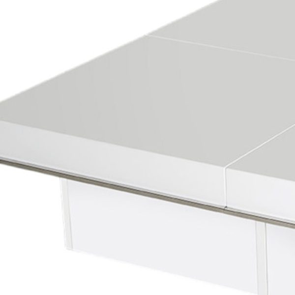12" White Gloss Coffee Table With Pull Out Squares - Image 3