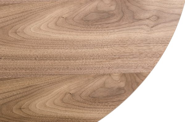 39" Brown and Black Wood And Stainless Steel Round Cross Legs Coffee Table - Image 3