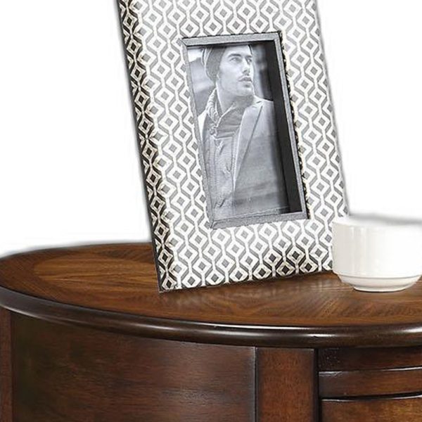 Dark Oak Finish Oval Side Or End Table - Image 2