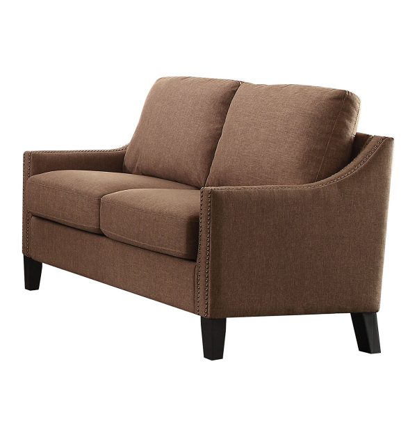 48" X 31" X 36" Brown Linen Loveseat