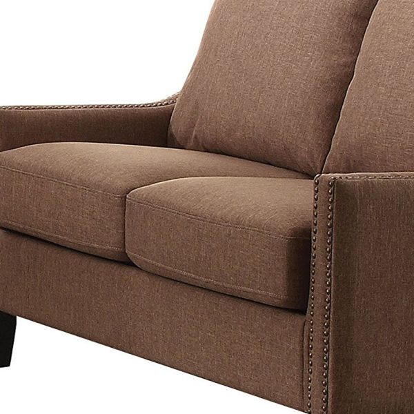 48" X 31" X 36" Brown Linen Loveseat - Image 3