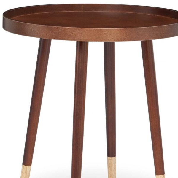 18" X 18" X 19" Walnut Wood Veneer End Table - Image 3