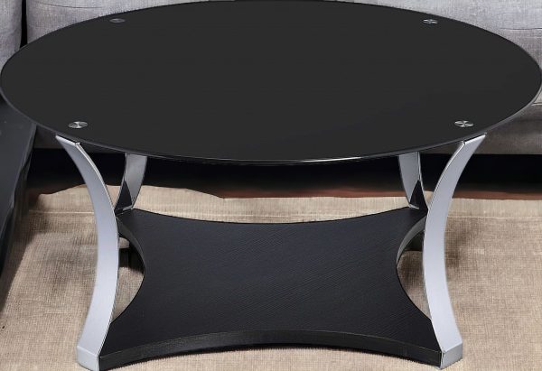 35" X 35" X 16" Black Glass And Chrome Coffee Table - Image 2