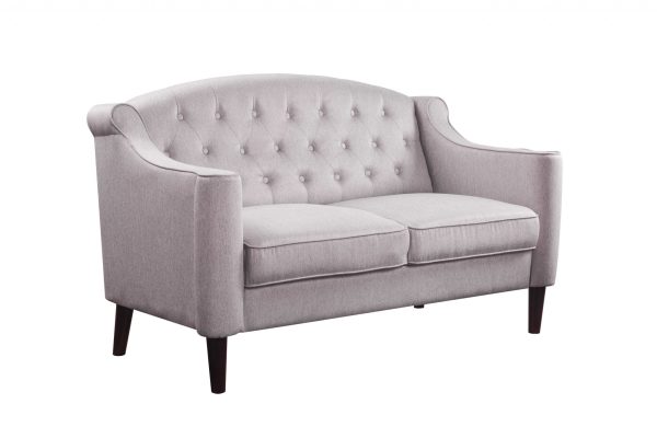 56" X 33" X 37" Cream Fabric Loveseat
