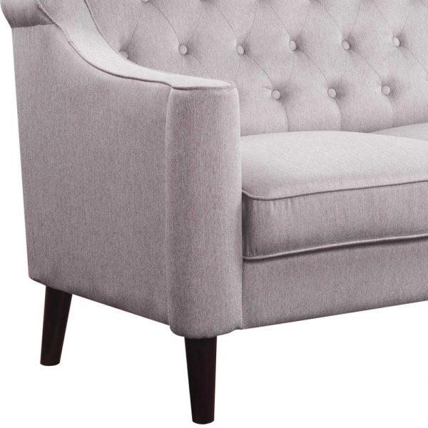 56" X 33" X 37" Cream Fabric Loveseat - Image 3