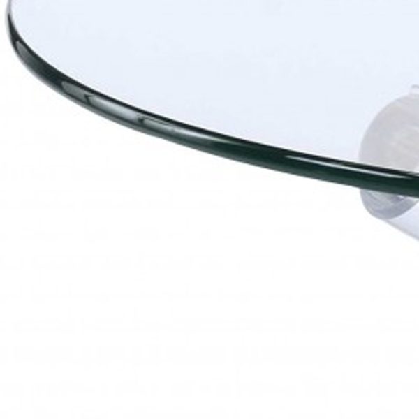 34" X 34" X 18" Gold Clear Acrylic And Clear Glass Coffee Table - Image 3