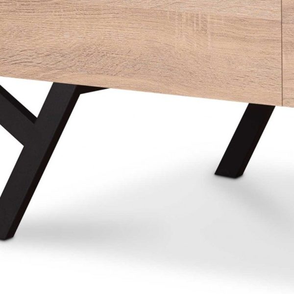 47" X 24" X 17" Natural And Black Particle Board Coffee Table - Image 2