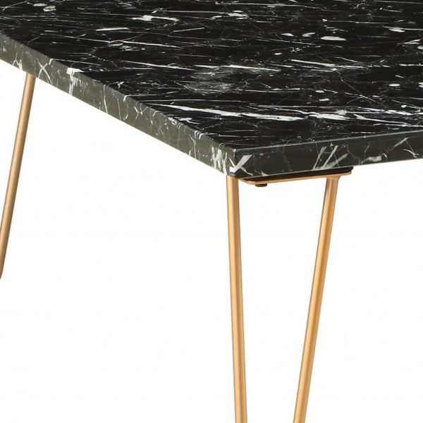 40" X 40" X 15" Marble And Gold Coffee Table - Image 2