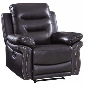 44" Brown Comfortable Leather Recliner Chair