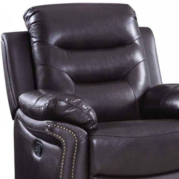 44" Brown Comfortable Leather Recliner Chair - Image 2