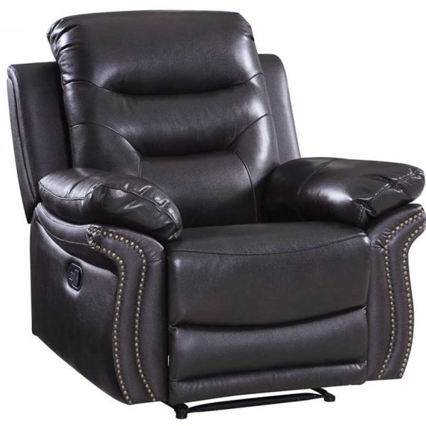 44" Brown Comfortable Leather Recliner Chair - Image 3