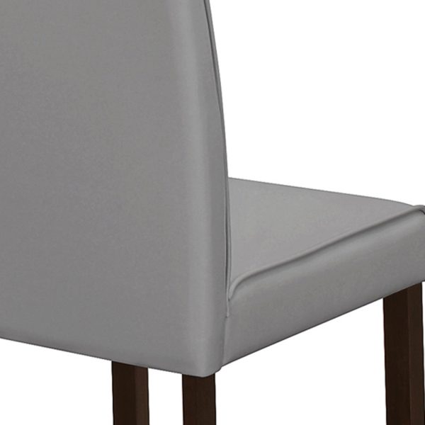 Set of Two 25 " Gray And Brown Solid Wood Counter Height Bar Chairs - Image 2
