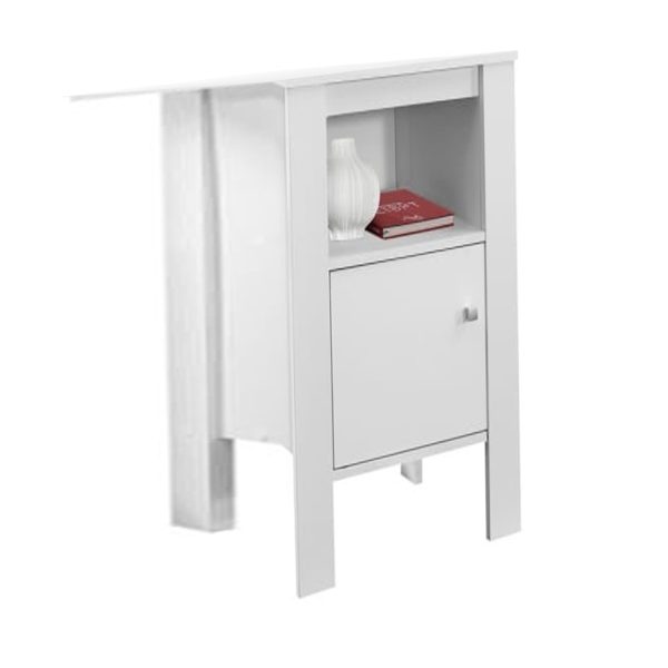 24" White Wood End Table With Shelf - Image 3