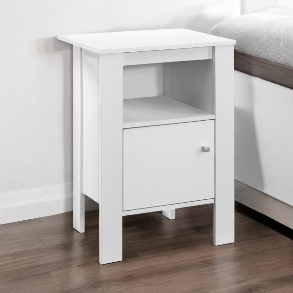 24" White Wood End Table With Shelf - Image 2