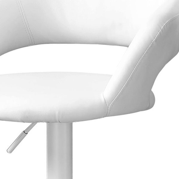 White Metal Low Back Bar Height Bar Chair - Image 3