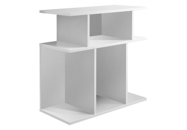 24" White Wood End Table With Six Open Shelves - Image 2