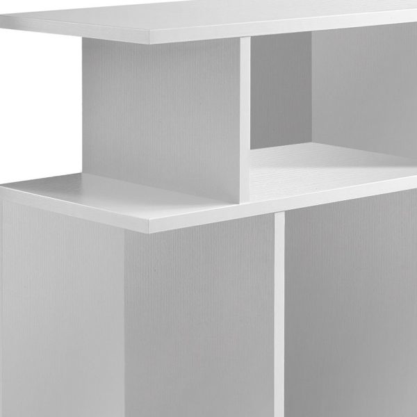 24" White Wood End Table With Six Open Shelves - Image 3