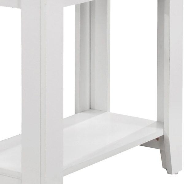 22" White Wood End Table With Shelf - Image 3
