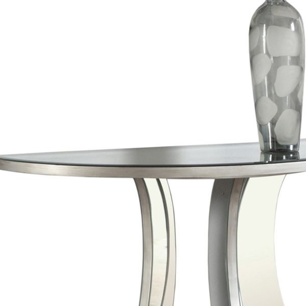 33" Silver Glass Mirrored End Table - Image 2