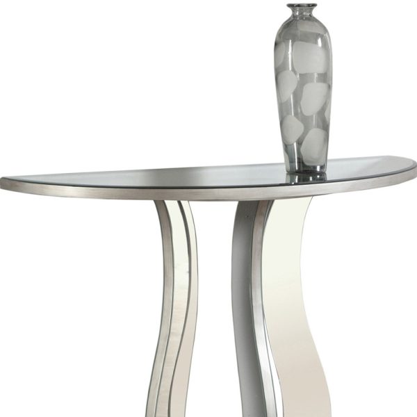 33" Silver Glass Mirrored End Table - Image 3