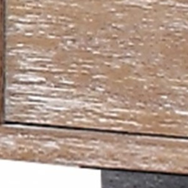 20" X 22" X 25" Antique Oak Black Wood Metal End Table - Image 3