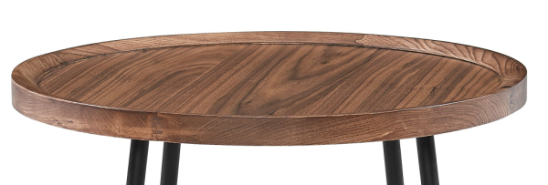 21.66" X 21.66" X 22.05" Round Side Table In American Walnut And Black - Image 3