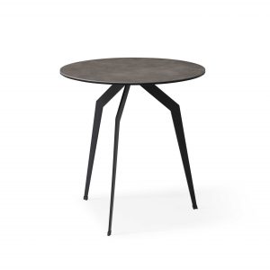 20" Black And Gray Ceramic Round End Table