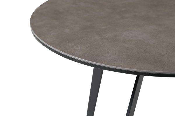 20" Black And Gray Ceramic Round End Table - Image 3
