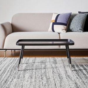39" Black and Clear Wood and Acrylic Coffee Table