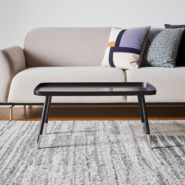 39" Black and Clear Wood and Acrylic Coffee Table