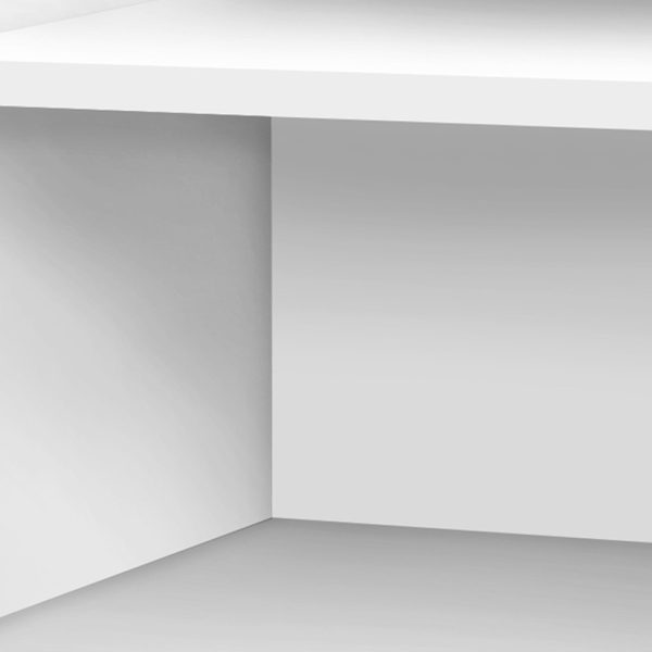 23" Rectangular White Accent Table With White Metal Legs - Image 3