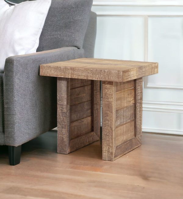 20" Brown Solid Wood Square End Table - Image 2