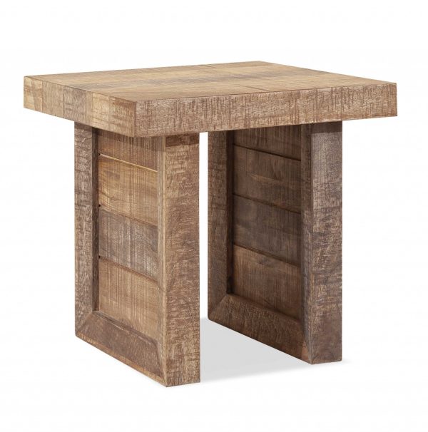 20" Brown Solid Wood Square End Table - Image 3