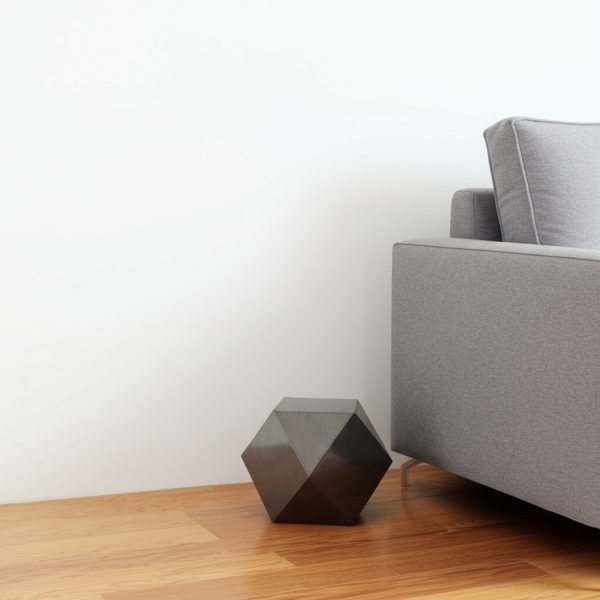 19" Black Iron Square Top Hexagonal End Table - Image 2