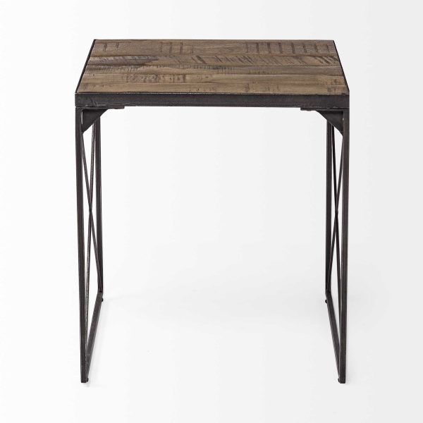 23" Brown Solid Wood Square End Table - Image 3