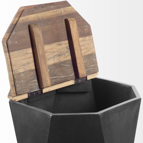 21" Black Solid Wood End Table - Image 3