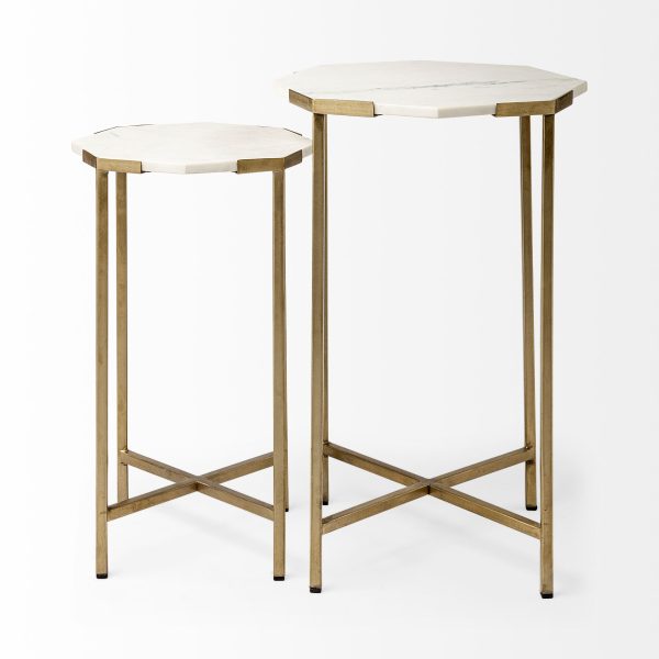 25" White Marble Round End Table - Image 3