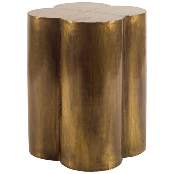 22" Brass And Antique Brass Brass End Table - Image 3