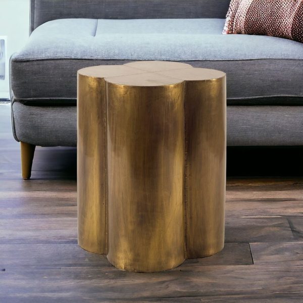 22" Brass And Antique Brass Brass End Table - Image 2