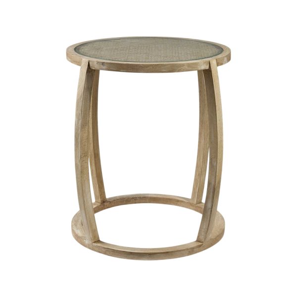 26" Brown And Clear Glass Round End Table - Image 2