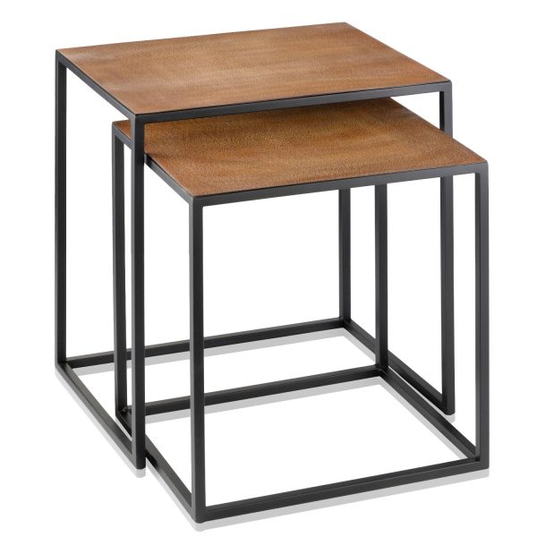 22" Black And Brown Resin End Table - Image 2