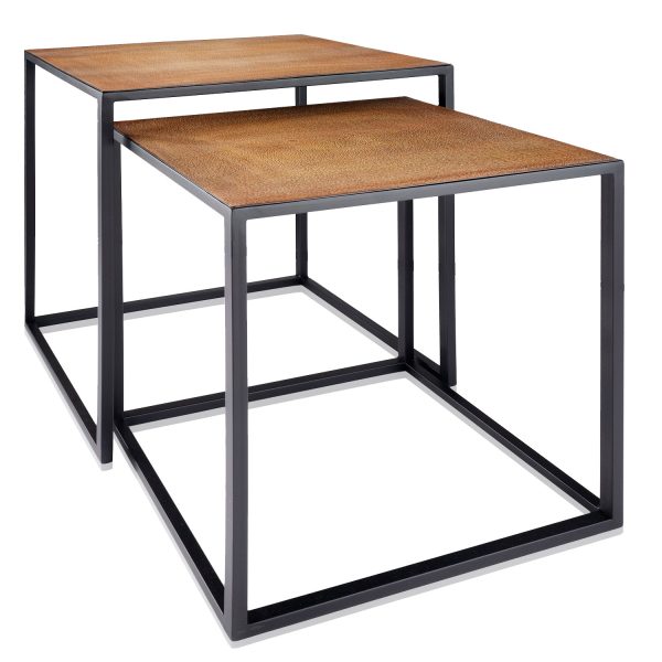 22" Black And Brown Resin End Table - Image 3