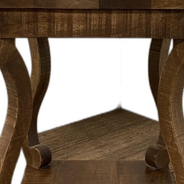 Modern Farmhouse Solid Wood Scroll End Table - Image 2