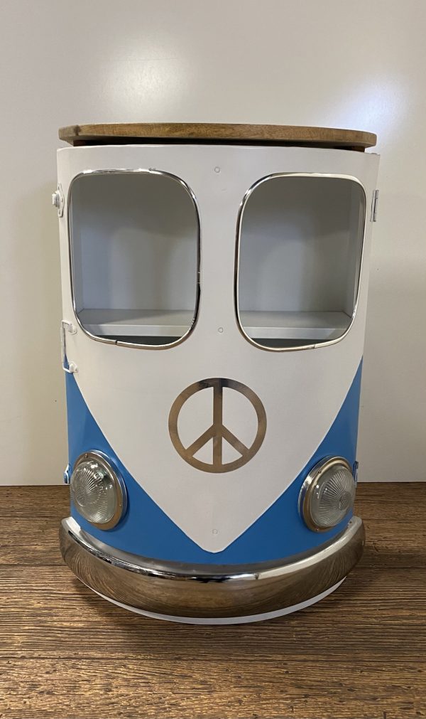 Peace Out Blue Retro Nightstand - Image 3