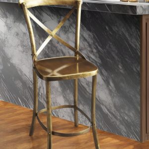 24" Gold Iron Bar Chair